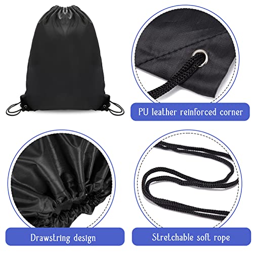 Sliverdew Kordelzugbeutel, schwarze PE-Beutel Kordelzug Turnbeutel String Schwimmbeutel Kordelzug Rucksack für Sport, Schule, Fitnessstudio, Reisen, Schwimmen, Strand