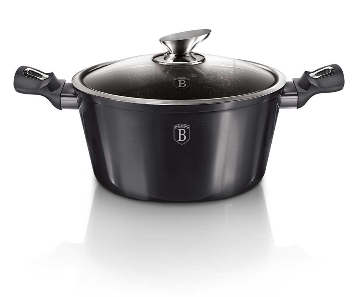 Berlinger Haus Black Carbon Pro 10 szt. zestaw naczyń do gotowania aluminium nieprzywierające garnki patelnie indukcyjne
