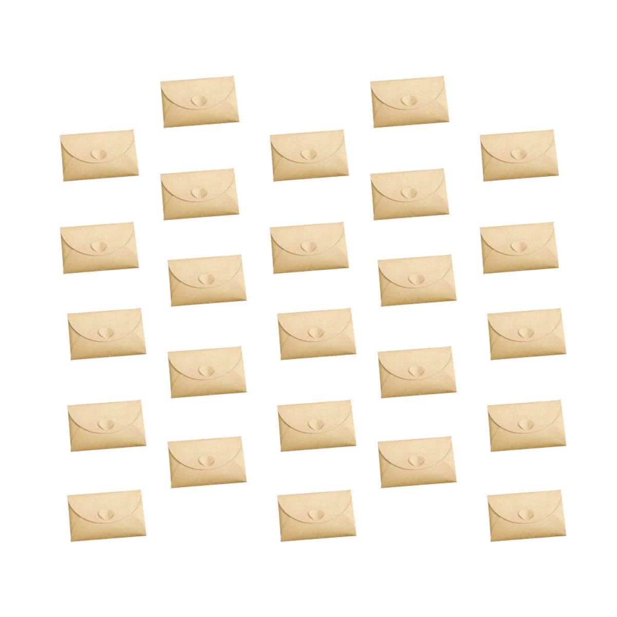 Lurrose Lot De 100 Enveloppes Kraft Vierges Avec Fermoir En Forme De Cœur Style Vintage Pour Cartes Postales Et Cartes De Visite
