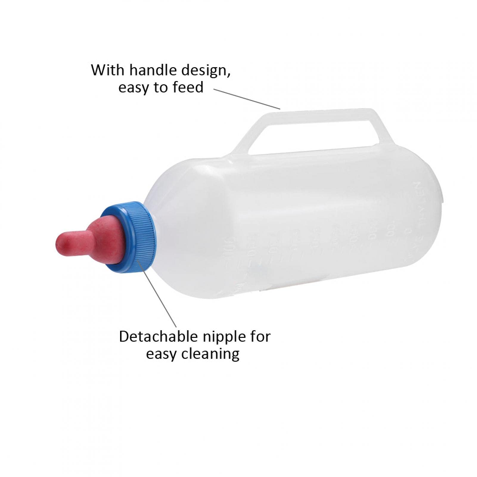 1L Biberon De Lait De Veau, Bouteille De Lait Bouteille d'alimentation De Lait Sucette d'alimentation De Lait De Biberon d'agneau À Visser Biberon Veau avec Tétine pour Chèvre, Agneau, Chiot, Poulain