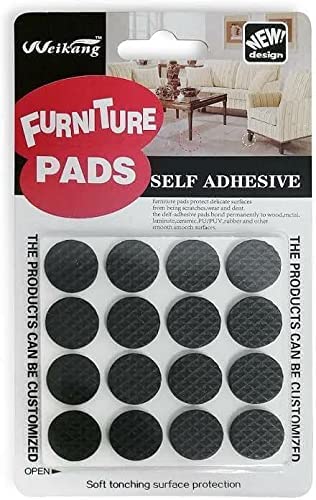 Image of CHUNZEXI Rubber Self Adhesive Square Felt Pads Non Skid Floor Protector Furniture Sofa Furniture Chair Balance Pad Noise Insulation Floor Bumper Color: Black - 48 Pcs