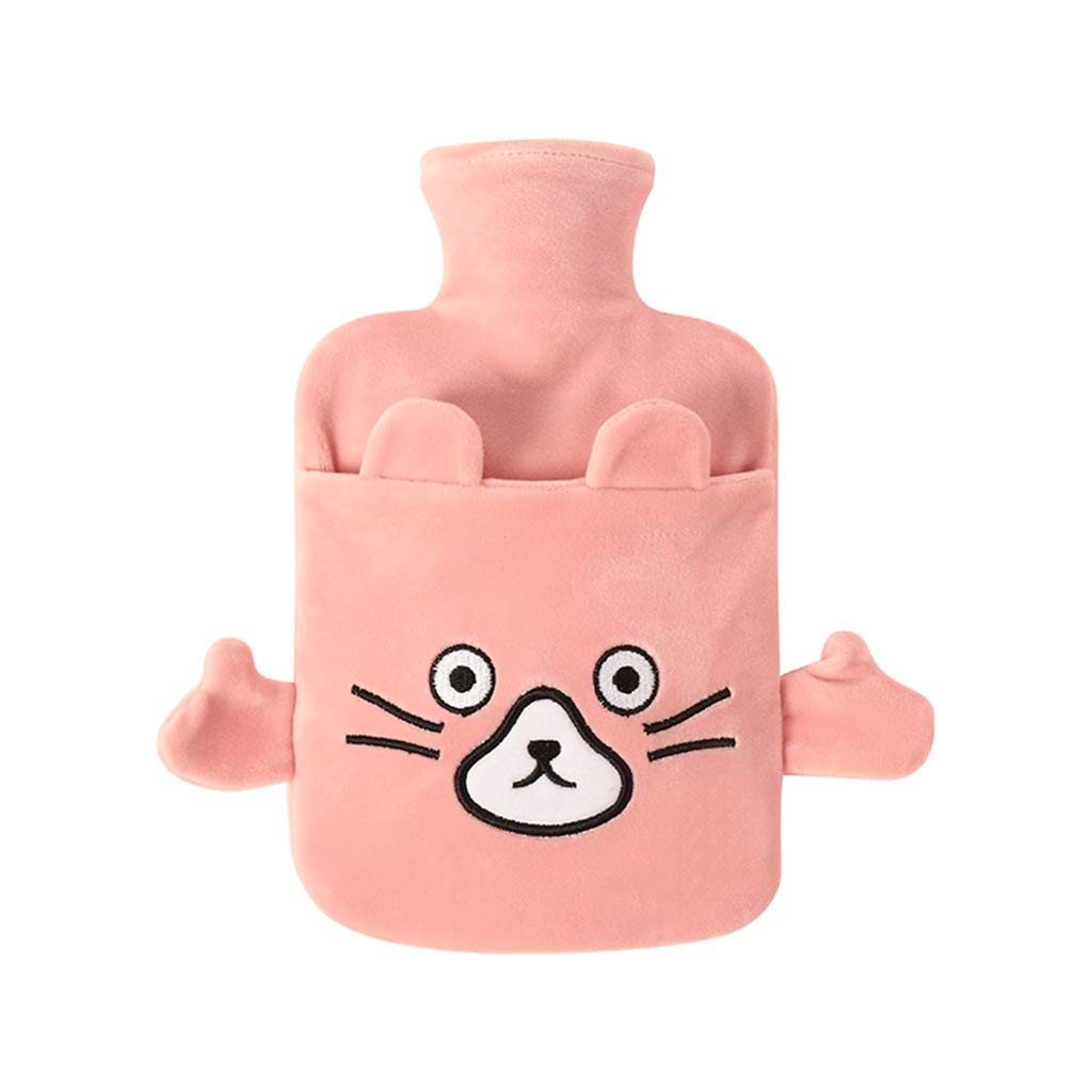 SKUZA Wärmflasche, niedliche Wärmflasche mit weichem Bezug, Wassereinspritzung, Wärmbeutel, tragbares Handwärmer-Geschenk for Frauen und Mädchen
