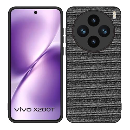 Image of Kapa Soft Full Fabric Protective Back Case Cover for Vivo X200T 5G | Shockproof Slim Hard Anti Slip Back Case (Black)