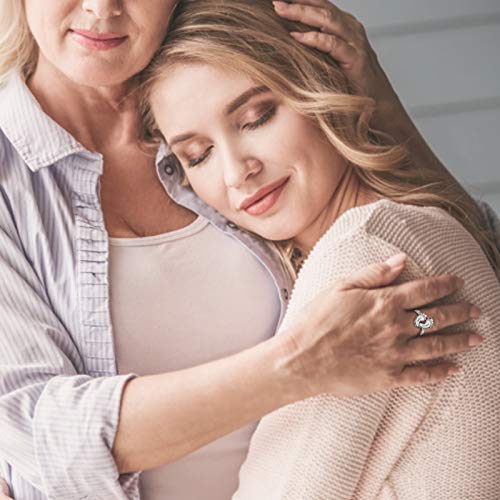 Bauma Auto Personalized Sterling Silver Mothers Ring With 2/3/4/5/6 Simulated Birthstones Can Engraved Custom Name For Grandmother Mother Family Rings For Women Christmas (2 Stone-1) #TOP2