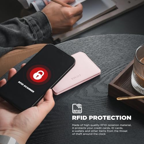 Image of VULKIT Slim Minimalist Card Holder RFID Blocking Leather Credit Card Holder Front Pocket Wallet Magnetic Closure