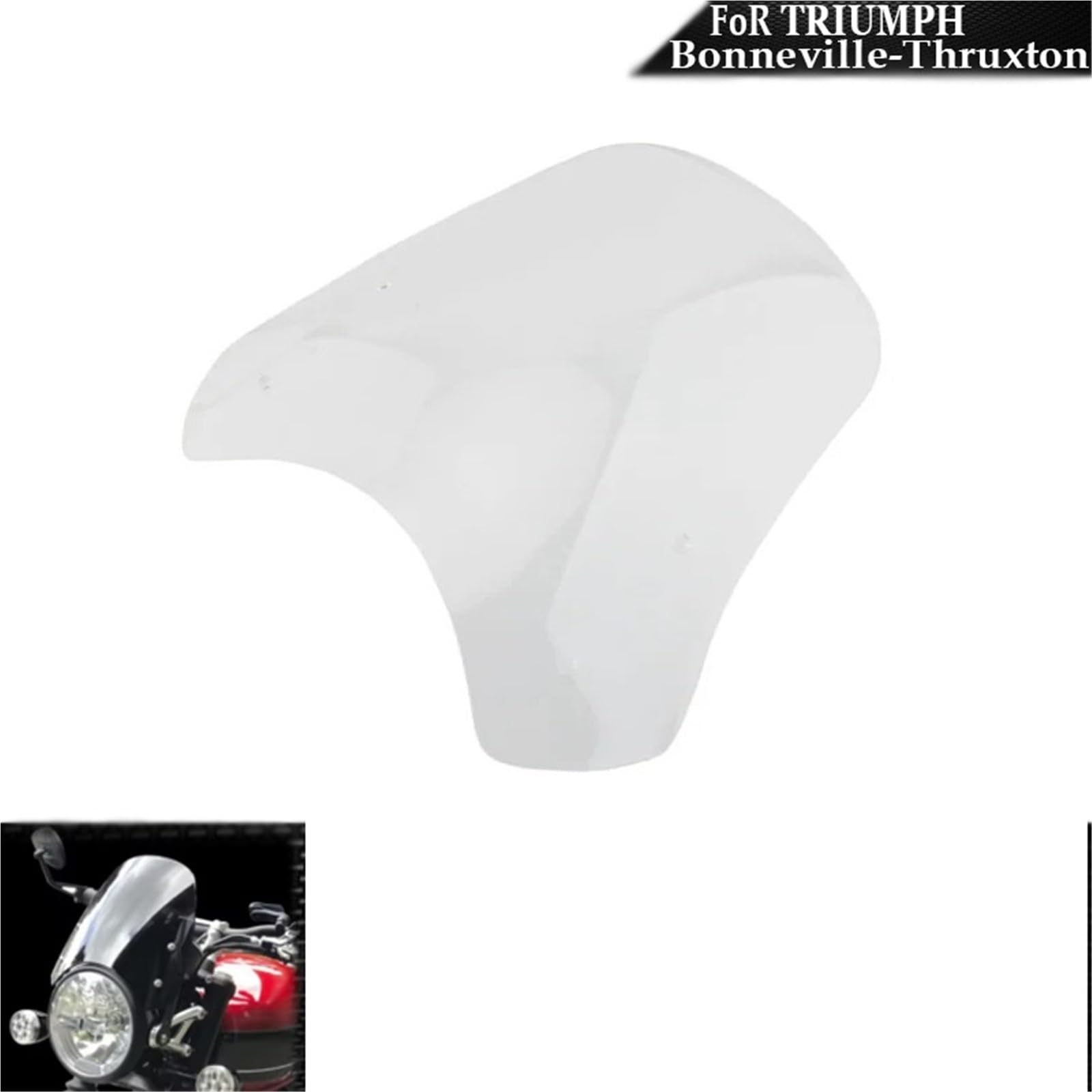 powietrzadeflektor Pasuje do motocykli Triumph Bonneville T100-T120 Thruxton 900 Akcesoria do szyb przednich Osłona przeciwsłoneczna Osłona przeciwsłoneczna Uchwyt Deflektor motocykla(Clear)