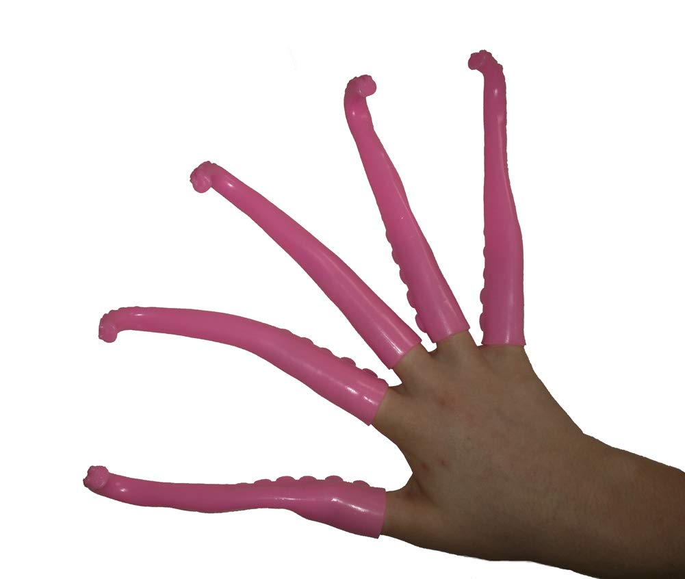 NOVELTY GIANT WWW.NOVELTYGIANT.COM 5 marionetas de silicona para dedos de tentáculo, color rosa
