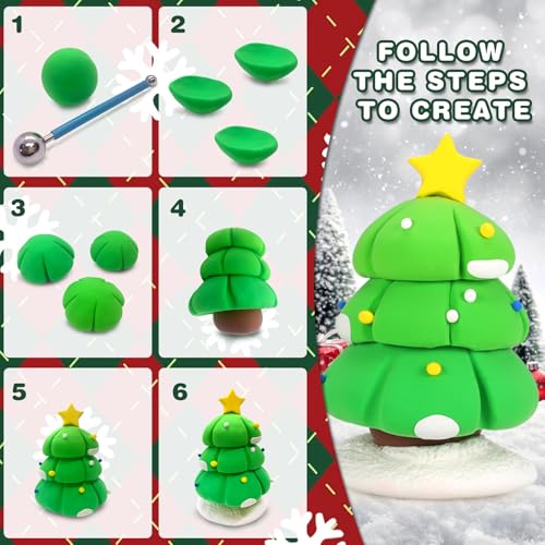 Image of ifergoo Air Dry Clay, 6-Pack Modeling Clay for Kids, Christmas Crafts Toys