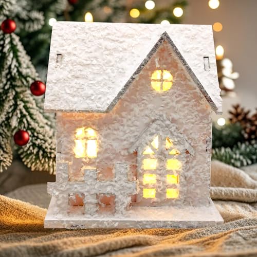 Weihnachtsdorf mit Beleuchtung, Weihnachtsdeko Haus, Mini Weihnachten Wichtelhaus mit Licht, LED Deko Häuser Holz, Weihnachtshaus Beleuchtet Weihnachtsdeko Innen Holzhaus Lichthaus Winterdeko Weihnachtsdorf mit Beleuchtung, Weihnachtsdeko Haus, Mini Weihnachten Wichtelhaus mit Licht, LED Deko Häuser Holz, Weihnachtshaus Beleuchtet Weihnachtsdeko Innen Holzhaus Lichthaus Winterdeko
