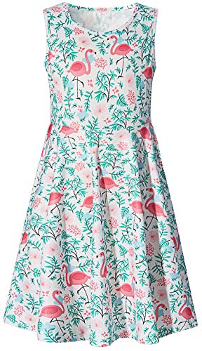 chicolife Verano niñas Vestidos sin Mangas Vestido de Flores niña niño Casual 3-13years Sundress