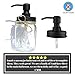 The Southern Jarring Co. Bathroom Accessories Lid Set - Jars NOT Included - Mason Jar Hand Soap Dispenser and Toothbrush Holder Lids - Modern Farmhouse Bathroom Decor (Black Stainless Steel)