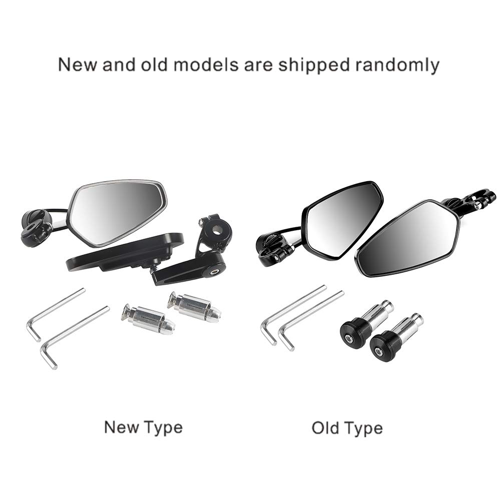 Juego De Espejos Retrovisores Universales Para Moto - Roscas M8 Y M10 (Derecha/Izquierda), Con Abrazadera Para Manillar - Para Moto, Scooter, Quad, ATV