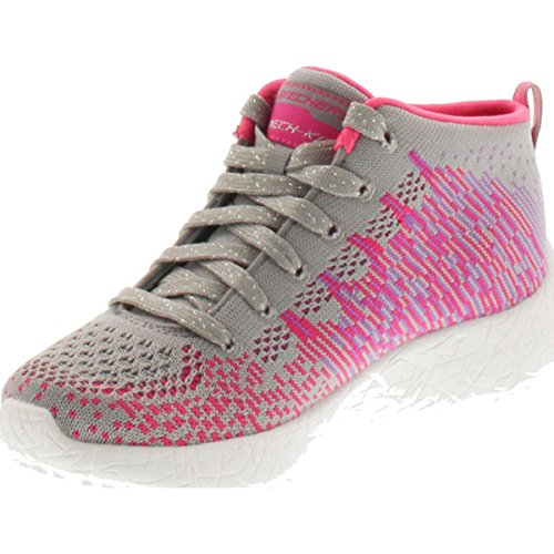 Skechers Kids Burst Divergent Demi Boot,Gray/Hot Pink,112