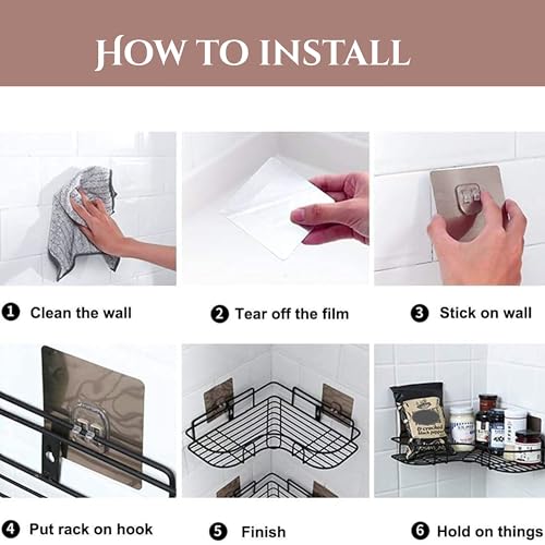 TUTIHOM - Multipurpose Self Adhesive Kitchen Bathroom Corner Shelf | Wall Mounted Shelf | Pack of 1 - Image 6