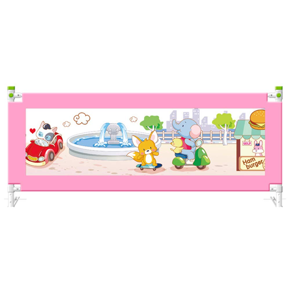Barandilla de Cama para bebé, Protector de Cama, anticaídas, Lavable, Vertical, elevable, para niños pequeños, Color Rosa, 120 cm x 68 cm.