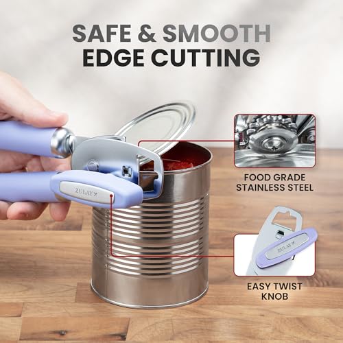Image of Zulay Kitchen Manual Can Opener Heavy Duty Patented Stainless Steel, Mist