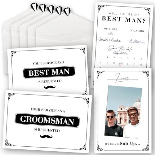 Classy Groomsmen Proposal Card Set SET of 6 Will you be my
