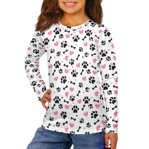 Teen Girl Trendy Clothes Casual Long Sleeve Tops Fall Novelty Pullover Shirt Crewneck T Shirt Size 3-16Y3