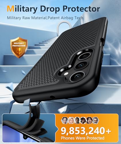 Image of FNTCASE for Samsung Galaxy A25 Case: Galaxy A25 5G Phone Case Dual Layer Protective Phone Cover Rugged Full Body Drop Protection Shockproof Phone Case (Black)