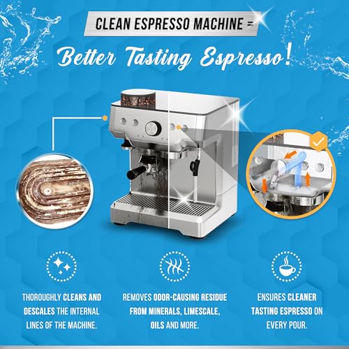 Image of ACTIVE Espresso Machine Cleaning Tablets Descaling - 120 Tabs | Compatible with Breville Barista Express, Gaggia, Delonghi, Jura, Philips | Expresso Maker Backflush Oil Remover Solution Clean Tablet