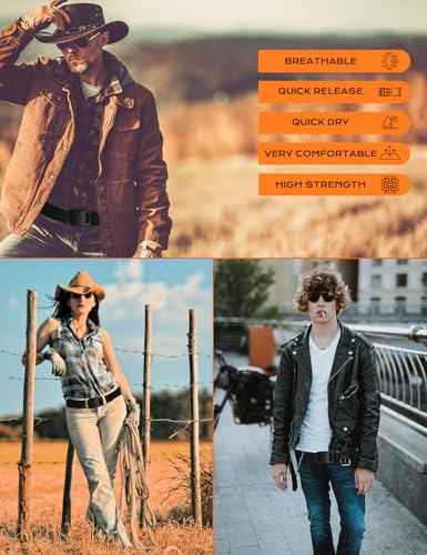 Men's Ratchet Nylon Belt,1 3/8" Mens Fashion Web Belt with Automatic Slide Quick Release Buckle, Trim to Fit2