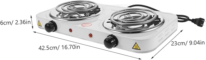 Estufa Eléctrica Doble Encimera Portátil 2000W 110V miniatura 3