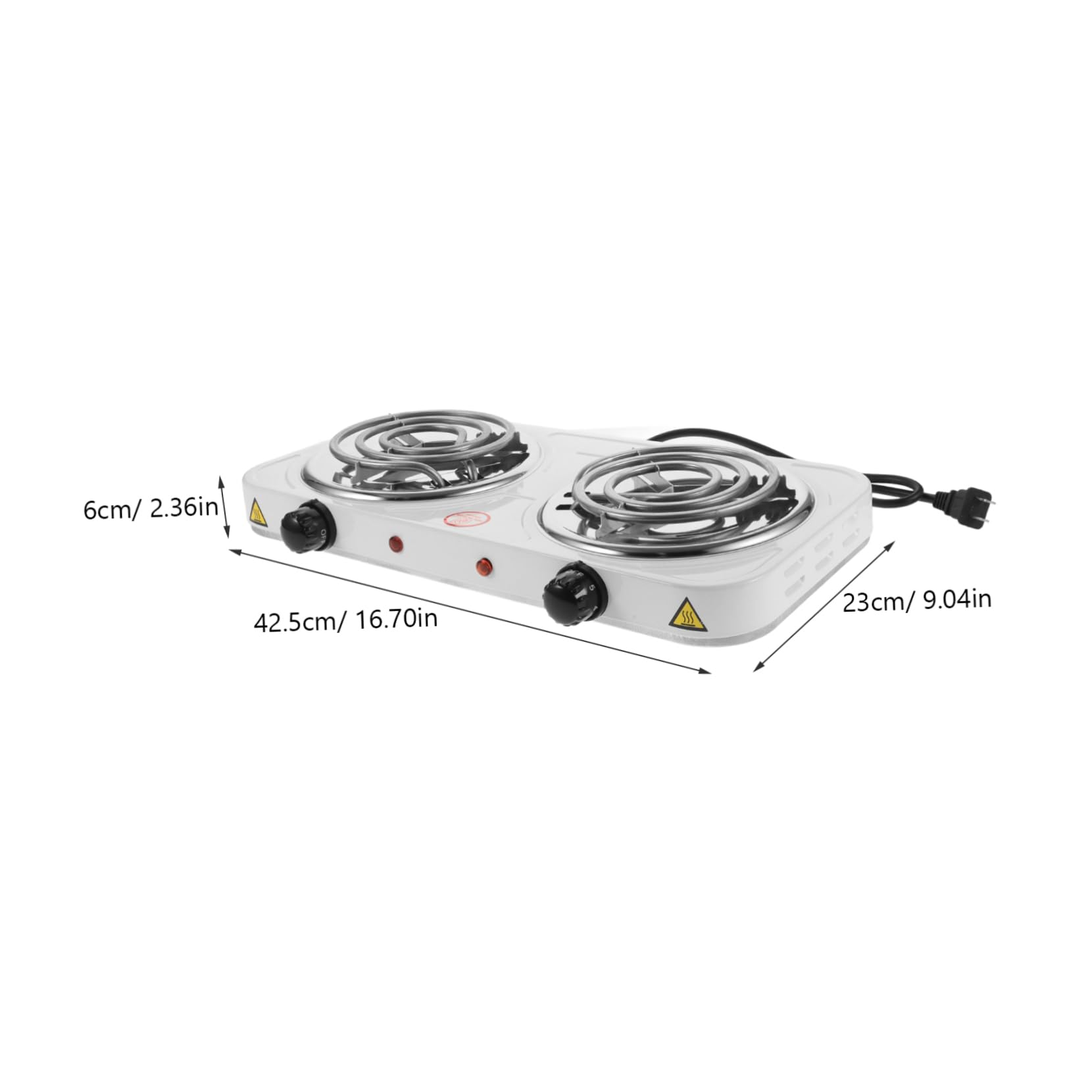 AUTSUPPL Countertop Double Burner Electric Stove Stainless Steel Coil Cooktop for Kitchen Dorm Rv Temperature Controlled Overheating Easy to Clean Us
