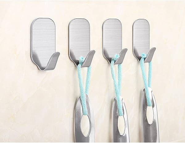 Kiemeu Small Sticky Hooks for Hanging Extra Strong Self Adhesive Hooks Heavy Duty Stick On Hook for Walls, Wall Hangers Without Nails, Pack of 10 - 2