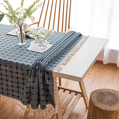 Nappe rectangulaire brodée infroissable en coton lin lavable - 6
