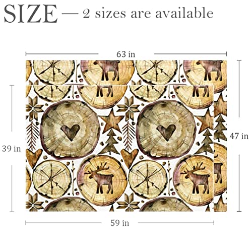 Wooden Moose Contemporary Area Rug Rugs, Non-Slip Floor Mat Carpet Doormats For Sofa Bedroom Nursery Decor, 5.2'X4' #TOP2