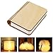 Produktbild tronisky LED Buchlampe, Faltbare LED Stimmungslicht in Buch Form, Hölzerne Buch Lampe USB Wiederaufladen Nachtlicht Dekorative Atmosphäre Tischlampe, 880mAh, Warmweiß