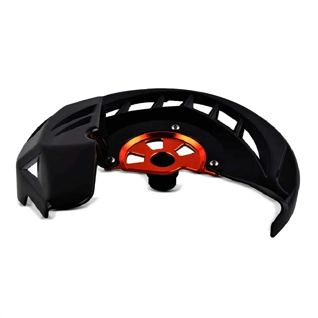 Bremsscheibenschutz für KTM 350/250 EXC-F 16-21 vorne XDure schwarz-orange