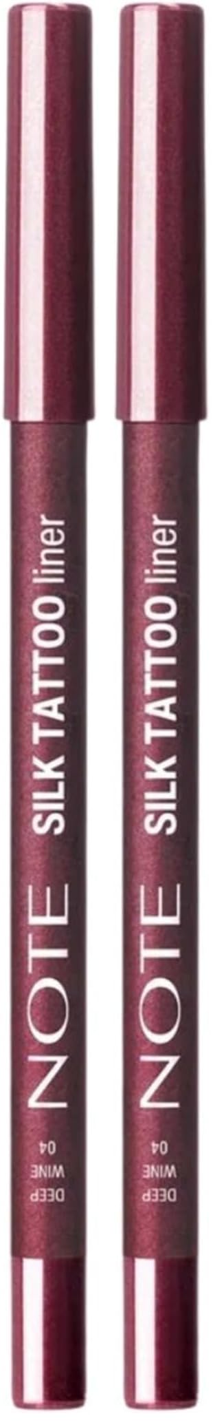 Note Cosmetics Silk Tattoo Liner Suya Dayanıklı İpeksi Jel Göz Kalemi - 04 Deep Wine (2 paketi)