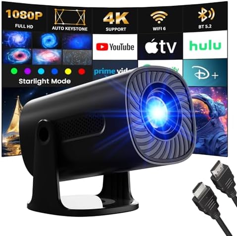 [App integrada & Modos Estrella] Mini Proyector Supporte 4K 1080P...