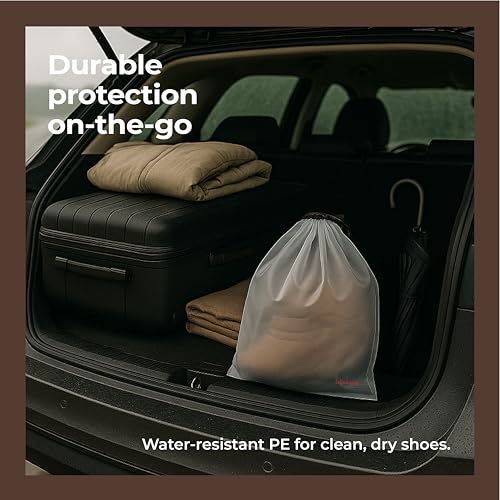 Image of Lifelong Shoe Bags for Travel, Drawstring Travel Shoe Bags for Packing, Dustproof Portable Travel Shoe Storage Bag for Men and Women, Clear, Large, Pack of 6