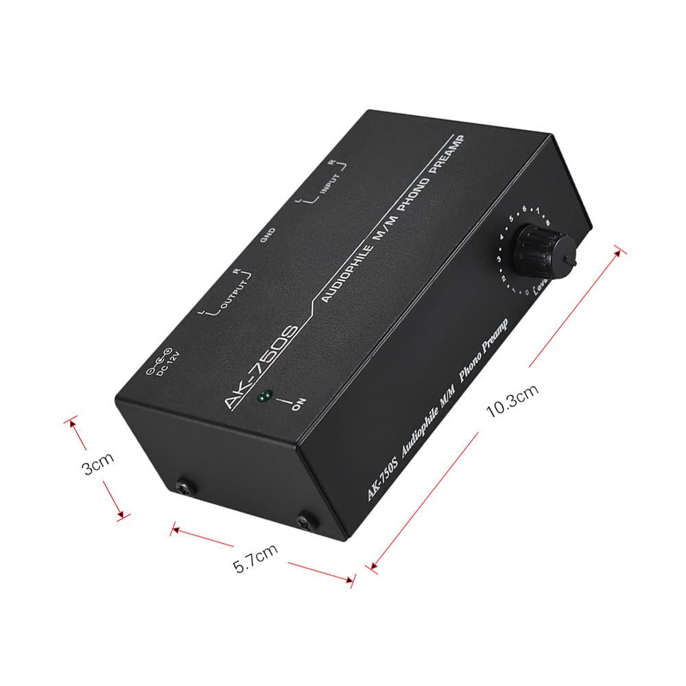 Preamplificatore Phono Audiophile M/M con Controlli di Livello Ingresso e Uscita RCA