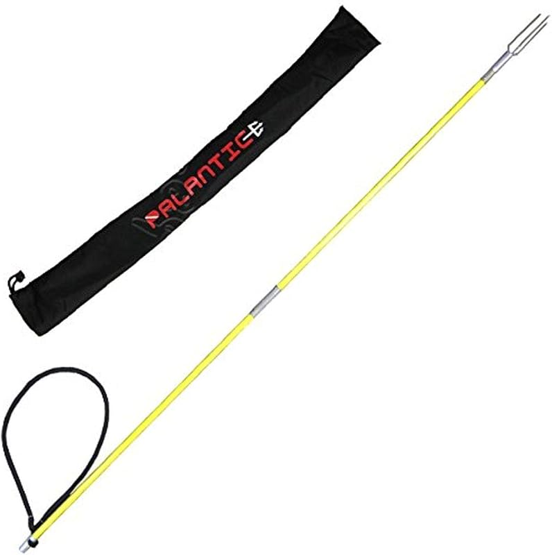 Scuba Choice Lanza de fibra de vidrio de 3 puntas de 4.5 pies con punta de púa de pez león y bolsa de transporte - Equipo de pesca submarina duradero para pesca en hielo y caza en agua fría, equipo de pesca liviano
