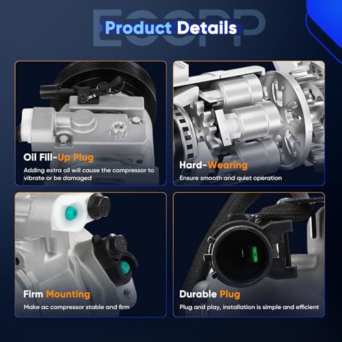 Image of ECCPP AC Compressor 2012-2014 for Hyundai Accent 1.6L Fast Cooling AC Compressor with Clutch