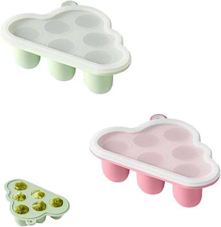 YAPKOLV YAPKOLV – Lot de 2 Bacs de Congélation Multipotions en Silicone Alimentaire avec Couvercles (2x6 Portions)