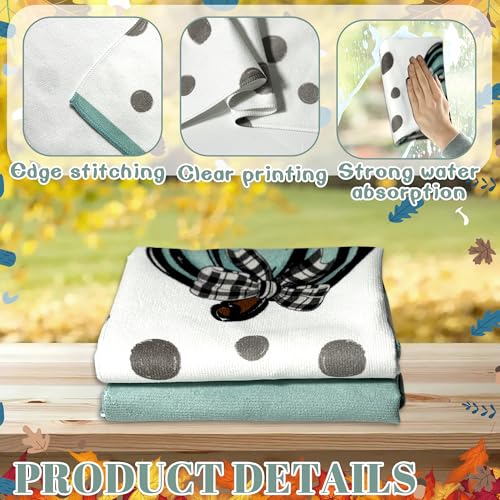 Korvita HYGB11 Hello Pumpkin Hand Towels Set 2 Pcs, Vintage Pumpkins Hand Towels, Thanksgiving Bathroom Decorative Soft Absorbent Hand Towels For Bathroom Home Hotel Gym Spa Yoga Beach 17 Inchx26 Inch thumb #3
