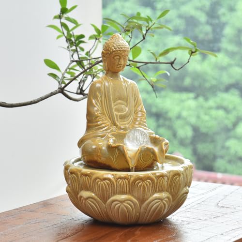 Generic Ceramic Fountain Tabletop Water Feature Indoor Home Office Kitchen Buddha Decoration Gift cover