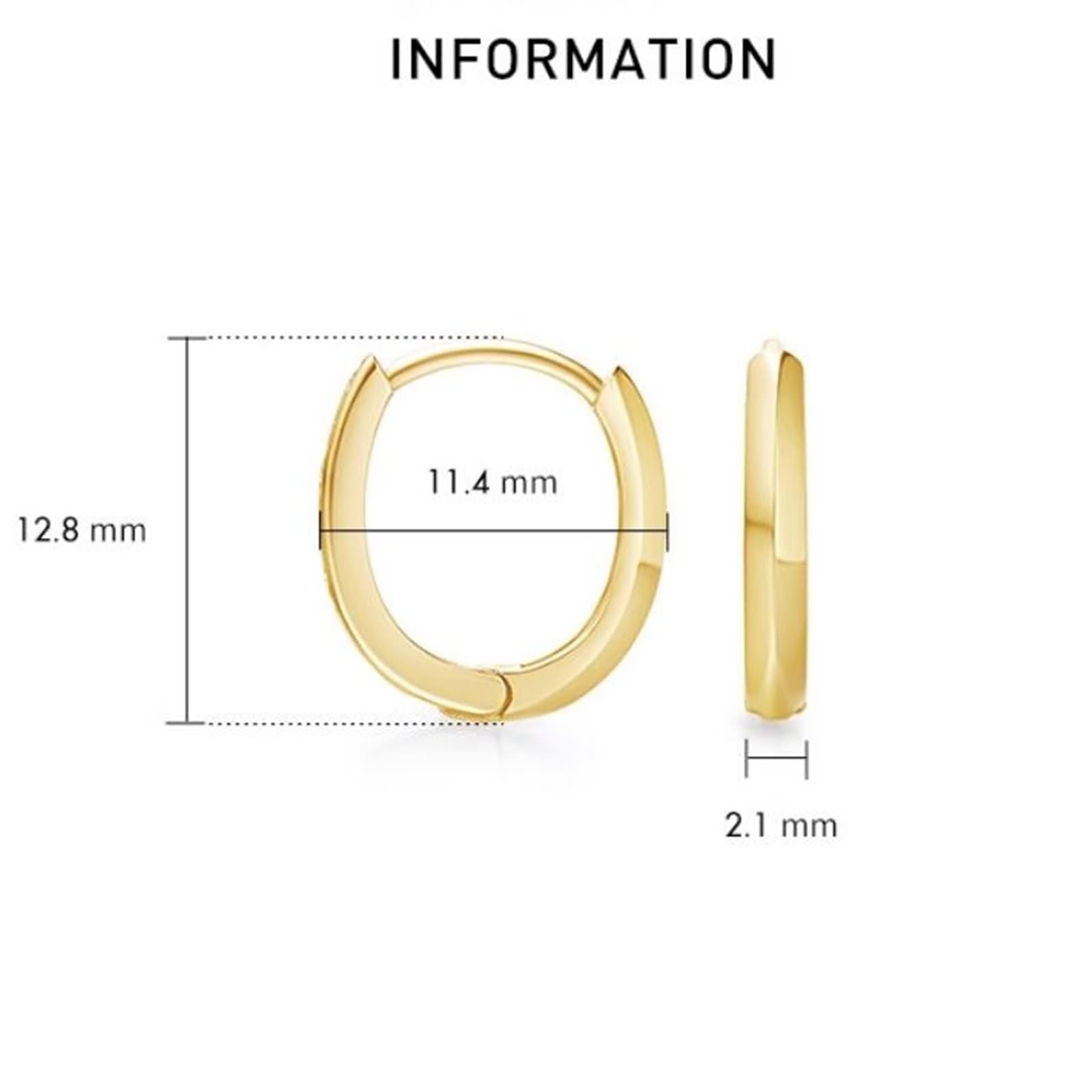 KnSam Prawdziwe złoto biżuteria 9K/14K/18K żółte złoto Creole Hoop, kolczyki na Boże Narodzenie Koło, kolczyki sztyfty bezniklowe złoto Au750/ 585/375