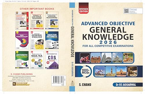 Image of Advanced Objective General Knowledge 2026 - 2027 with 8000+ MCQ | Oneliner GK Book | Best For All Competitive Exams UPSC CSE, SSC CGL /CHSL /GD /MTS, Bank, RRB Railway, NDA, CDS, Police (SI /Constable) | 8000+ MCQs, Revised Edition, All Competitive Exams, Free Digital Access, S. Chand Publishing