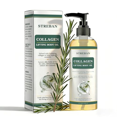 STREBAN Collagen Body Oil - Firming & Lifting Treatment for Sagging Skin Reduces Wrinkles Improves Elasticity Botanical Face & Body Oil (1)