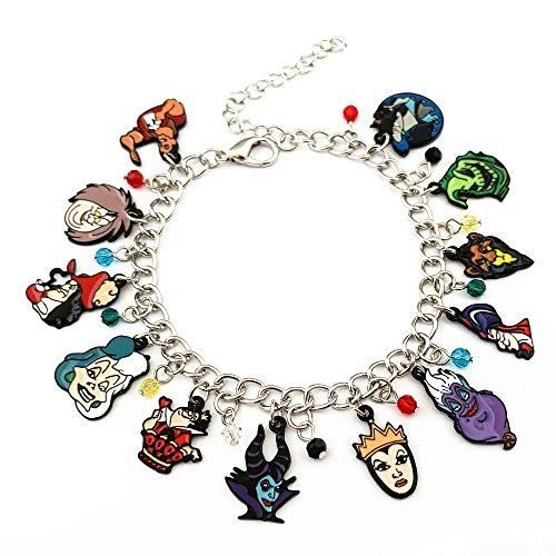 Ayjbdgr Cruella De Vil Princess Ursula Queen Of Hearts Evil Queen Malefcent Beauty The Beast Villain Halloween Horror Charm Bracelet Gifts For Women Girl #TOP2