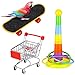 atnight Papagei Spielzeug Training Aktivitäten Set, 3 PCS Parrot Intelligence Spielzeug Mini Shopping Trolley Skateboard Trainingsringe Lustiges Vogelspielzeug für Wellensittich Sittich Nymphensittich