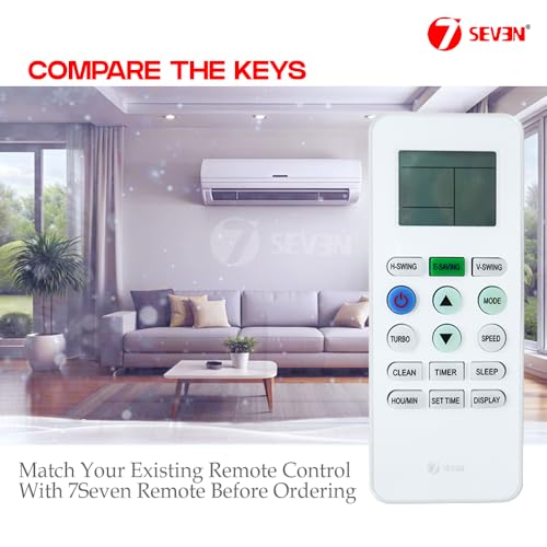 Image of 7SEVEN Compatible of Lloyd Ac Remote Original Model 223A 433kHz Suitable for 1 1.5 2 Ton Split Air Conditioner 15 Keys Ensure Each Key Match and Genuine Remotes Replicate Exactly