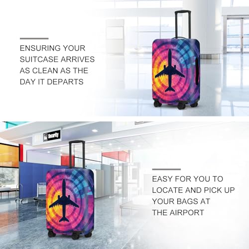 Image of Airplane Silhouette Luggage Protector, Scratch Resistant Suitcase Cover for Frequent Flyers, Travel Essentials for Business Trips