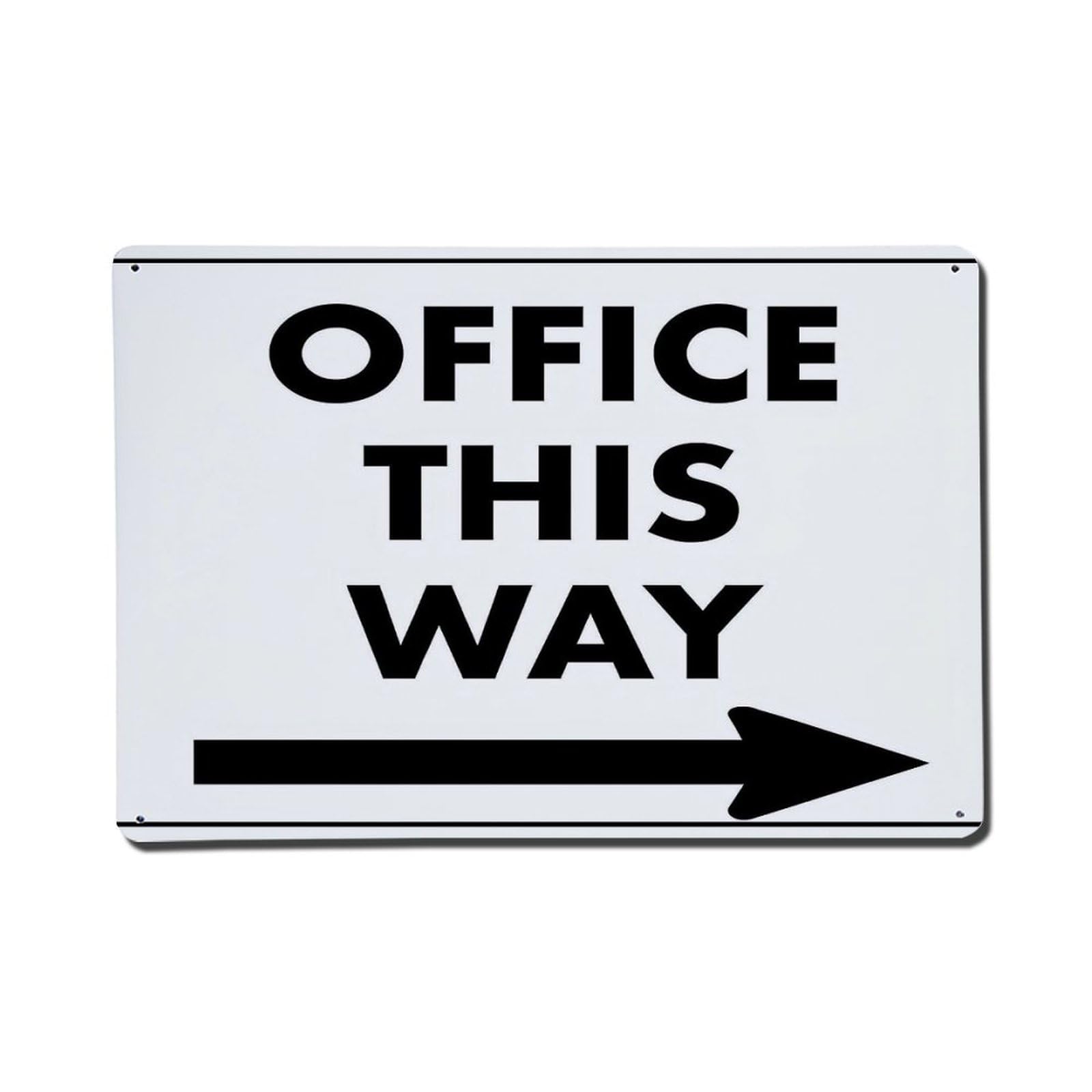 Office This Way Arrow Sign Tin Sign Metal Poster Vintage Metal Signs for Home Man Cave Bar Cafe Kitchen laundry room Wall Decorations Gift 8x12Inch