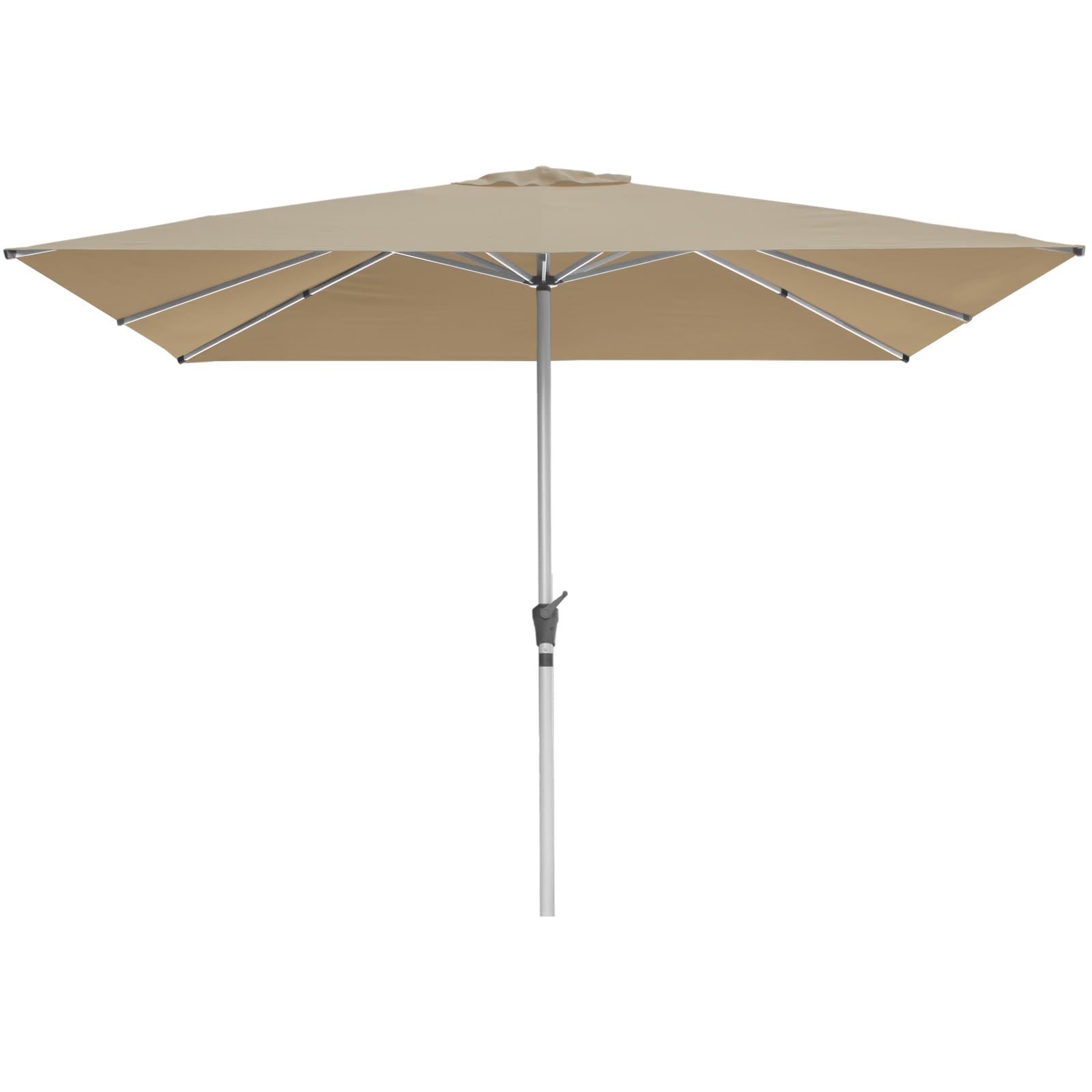RANSENERS Parasol de Jardin 250 x 250 cm, Inclinable 30° des Deux Côtés, 8 Baleines, UV50+, pour Jardin, Terrasse, Café, Extérieur (Kaki)
